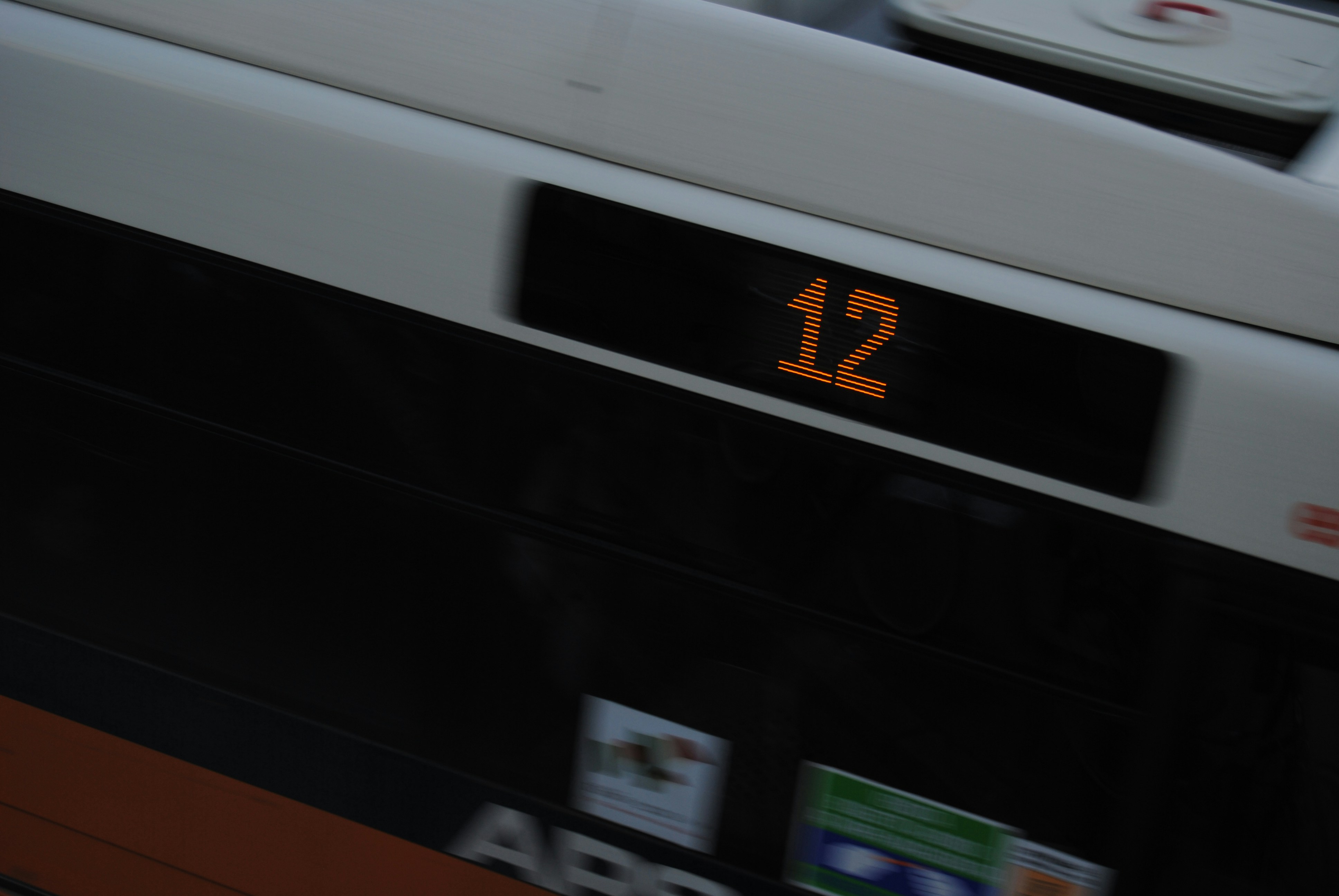 a close up of a train with the number 12 on it